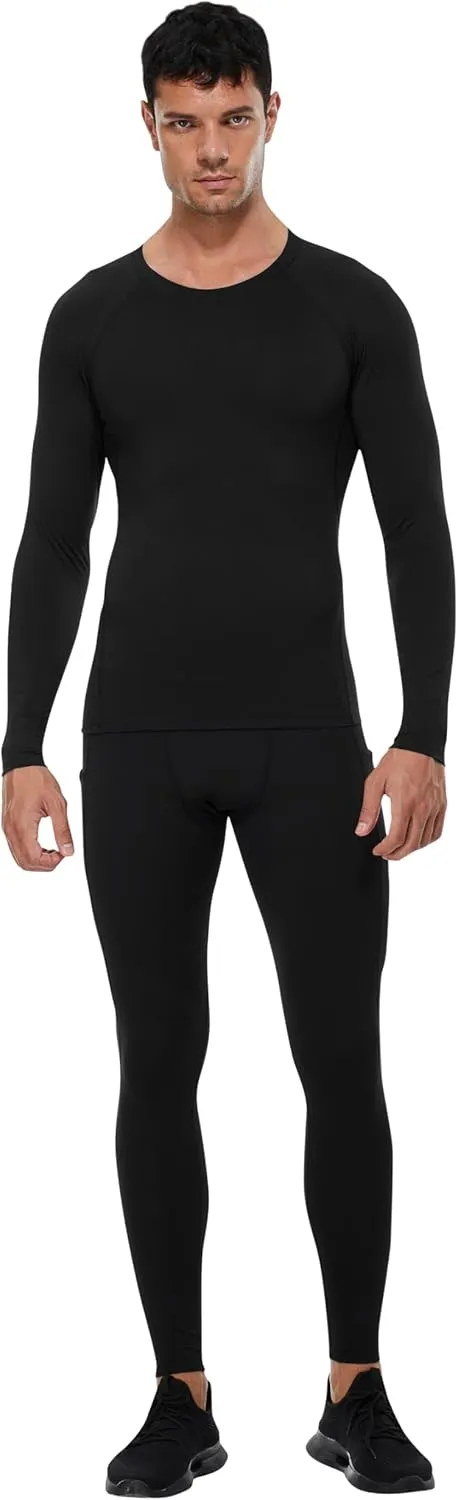 Men's Athletic Compression Shirts Long Sleeve Workout T-Shirt Mock Turtleneck Base Layer Undershirt Tops