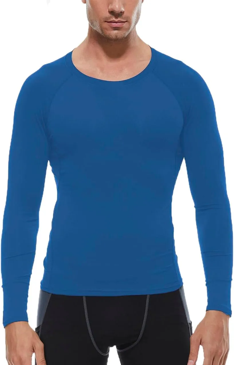 Men's Athletic Compression Shirts Long Sleeve Workout T-Shirt Mock Turtleneck Base Layer Undershirt Tops