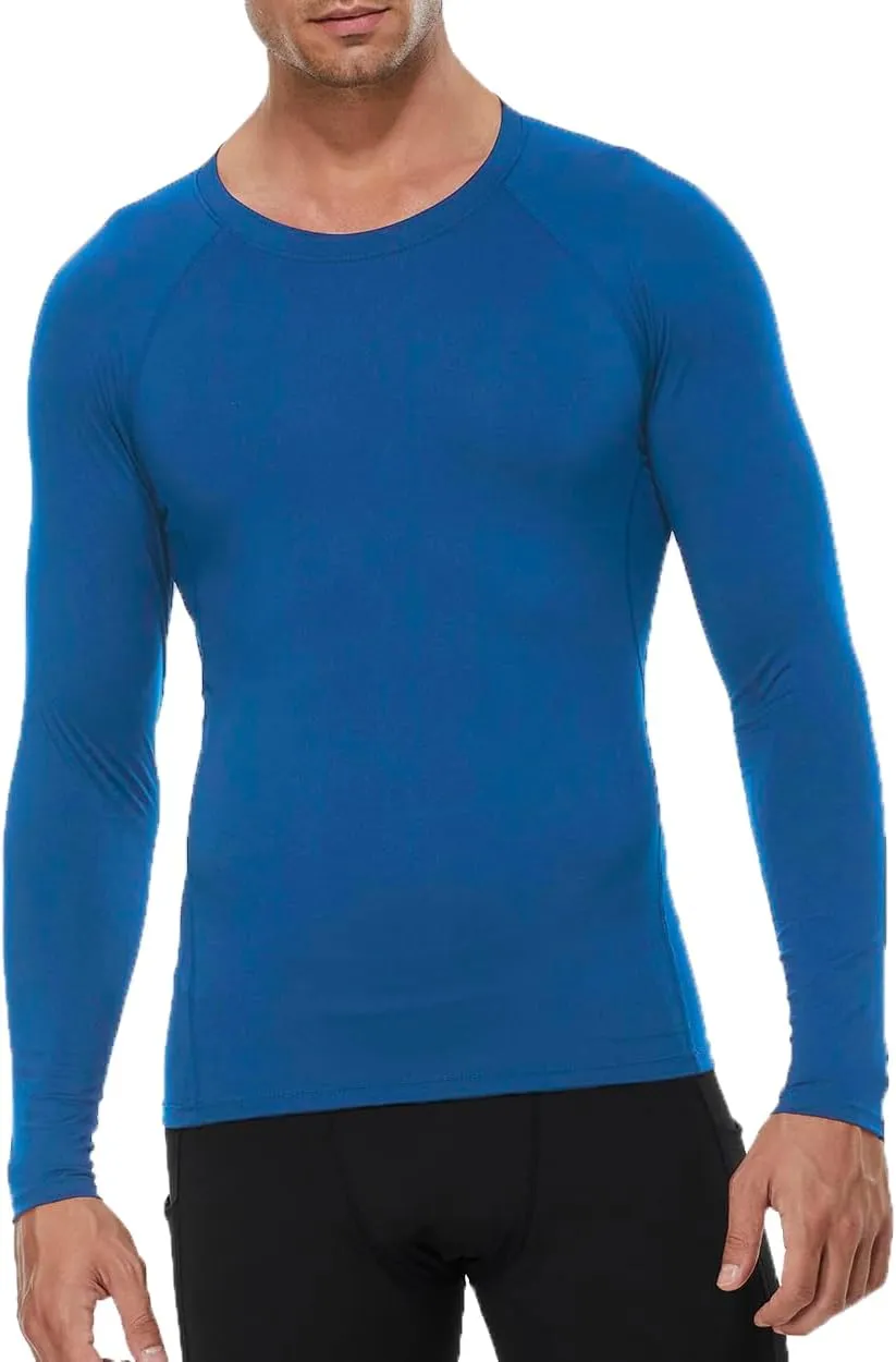Men's Athletic Compression Shirts Long Sleeve Workout T-Shirt Mock Turtleneck Base Layer Undershirt Tops