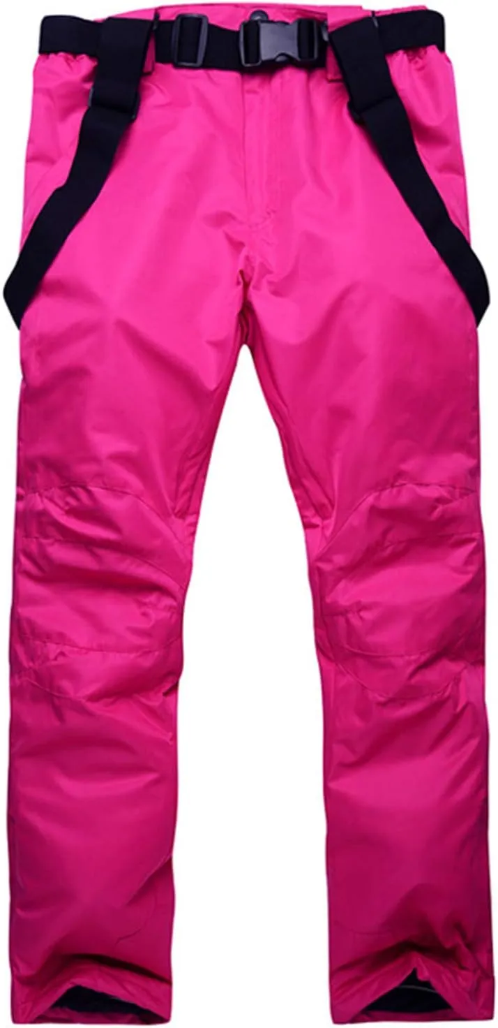 Mens Bib Overalls Winter Baggy Snow Pants Warmth and Thickening Straight Waterproof Ski Pants for Outdoor Sport
