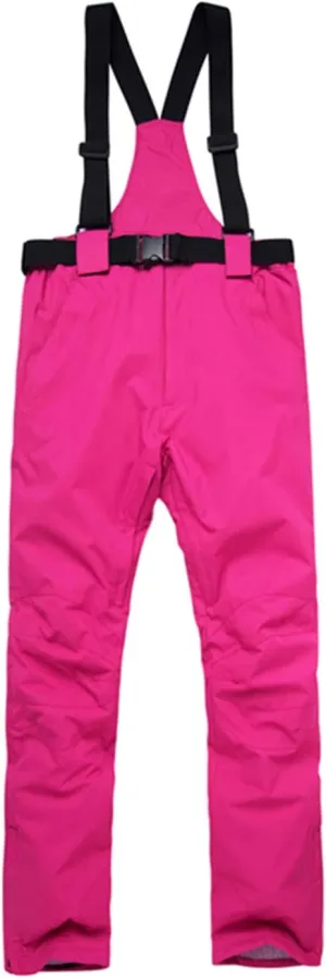 Mens Bib Overalls Winter Baggy Snow Pants Warmth and Thickening Straight Waterproof Ski Pants for Outdoor Sport