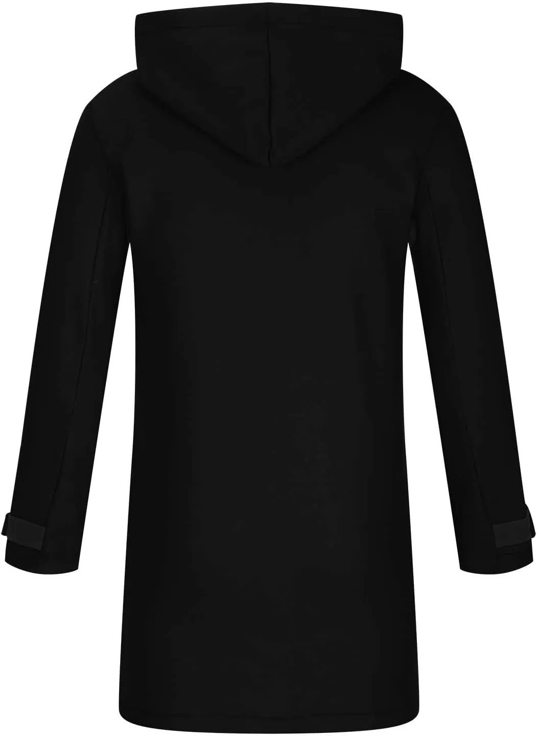 Mens Big and Tall Pea Coat Horn Button Wool Coat with Hood Mid Length Trench Coat Slim Fit Winter Jacket Coat