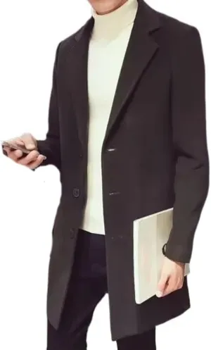 Mens Casual Business Trench Coat Mens Male Coats Long Jackets