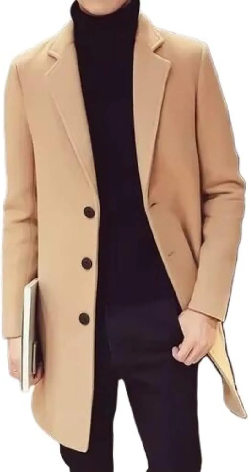 Mens Casual Business Trench Coat Mens Male Coats Long Jackets