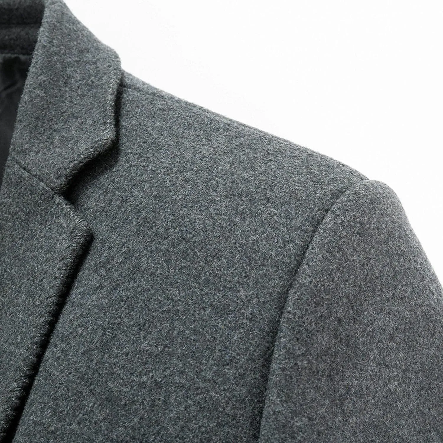 Mens Casual Long Trench Coat Men's Long Sleeved Mid Length Slim Fit Oversized Windbreaker Casual Cotton Blend coat
