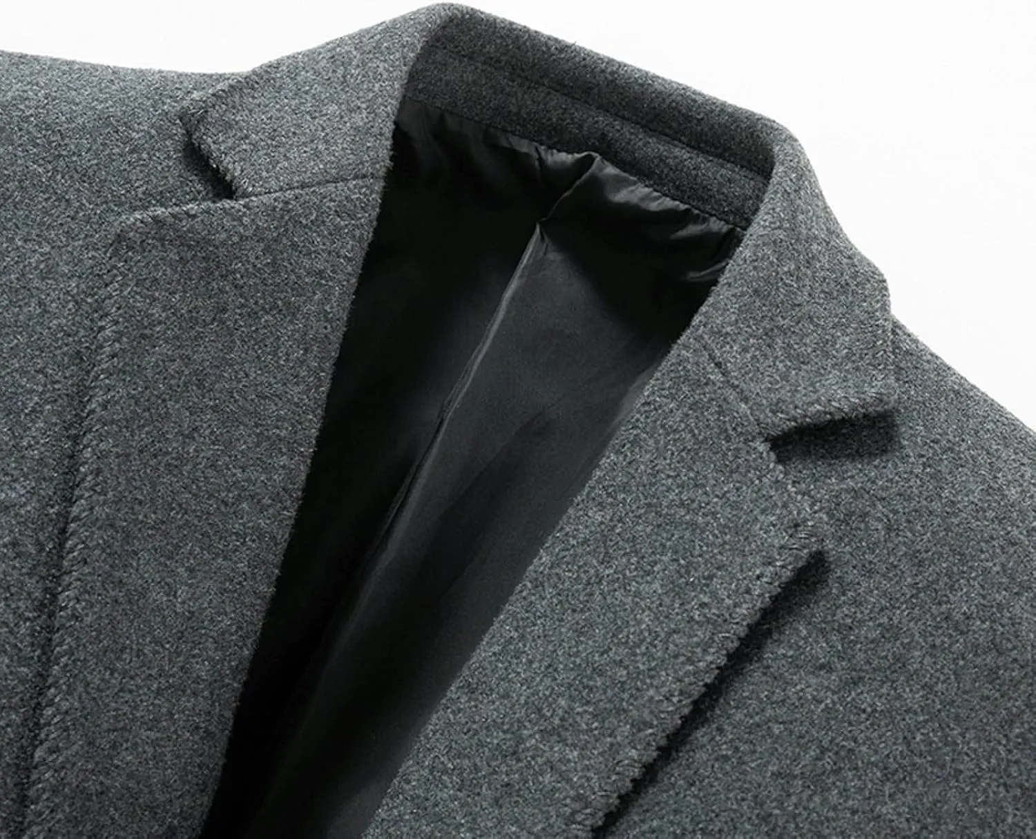 Mens Casual Long Trench Coat Men's Long Sleeved Mid Length Slim Fit Oversized Windbreaker Casual Cotton Blend coat