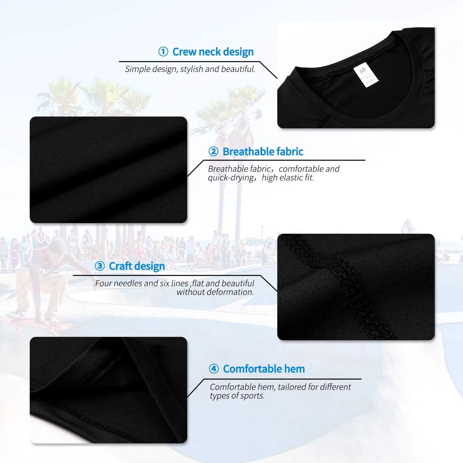 Men's Compression Shirts Short Sleeve Athletic Compression Tops Cool Dry Workout T Shirt Sports Base Layer Undershirt