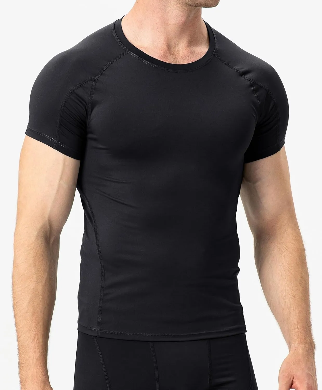 Men's Compression Shirts Short Sleeve Athletic Compression Tops Cool Dry Workout T Shirt Sports Base Layer Undershirt