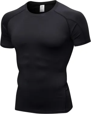 Men's Compression Shirts Short Sleeve Athletic Compression Tops Cool Dry Workout T Shirt Sports Base Layer Undershirt