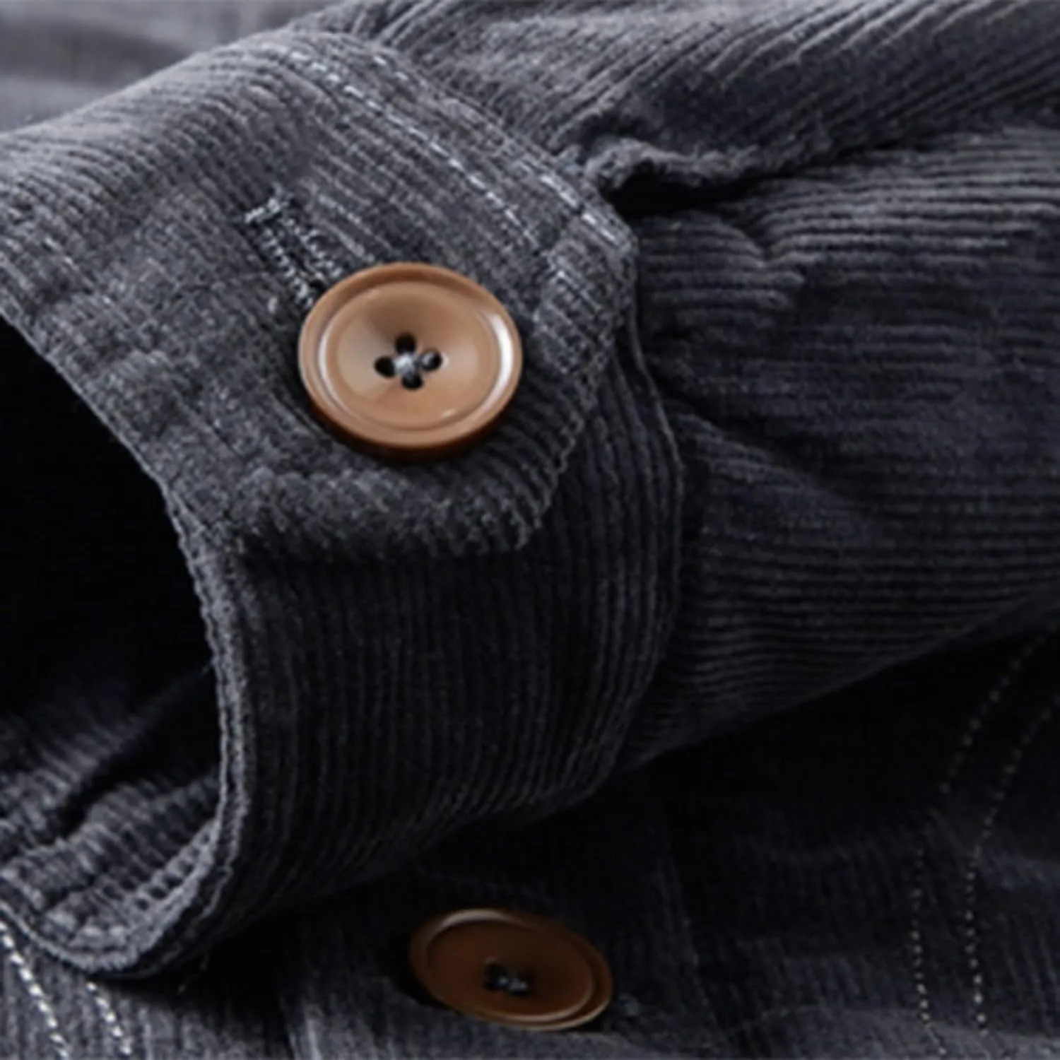 Mens Corduroy Jacket Sherpa Lined Trucker Cotton Lapel Collar Button Down Jackets Warm Winter Casual Work Padded Coat