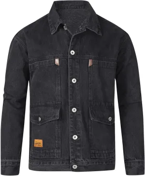 Mens Denim Jacket,Long Sleeve Button Down Jackets Distressed Jean Jackets Trucker Jacket Fall Casual Coat