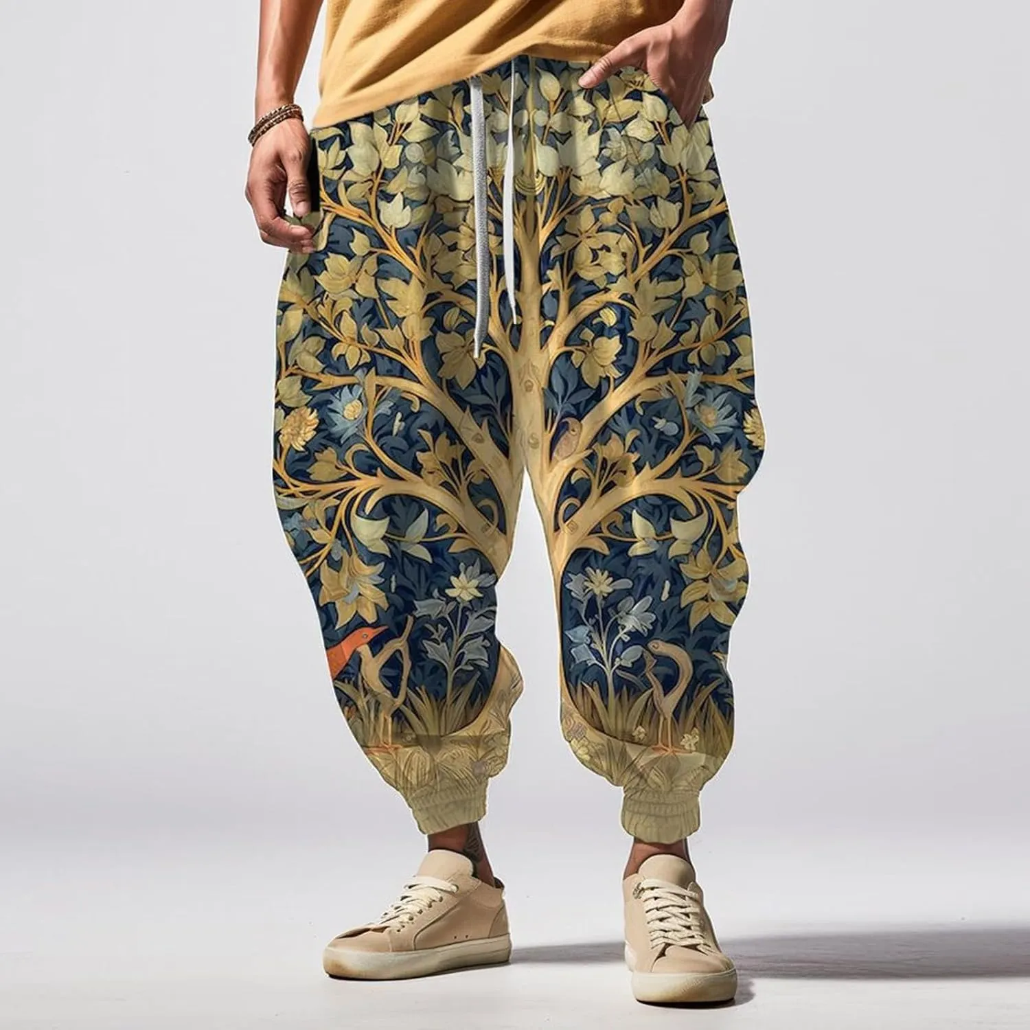 Mens Drawstring Aladdil Hippie Harem Pants Casual Sweatpants Harem Pants Men Mens Harem Pants Anime