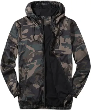 Mens Fashion Camouflage Pocket Cardigan Zipper Sweater Jacket Mens Casual Wool Coat