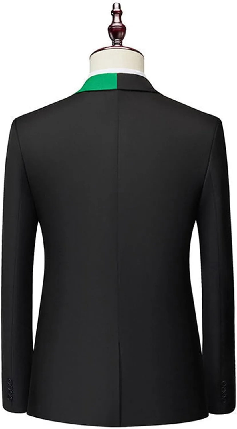 Mens Fashion Suit Jackets Formal Business Blazer Jackets Notch Collar Slim Fit Color Block Wedding Prom Jackets
