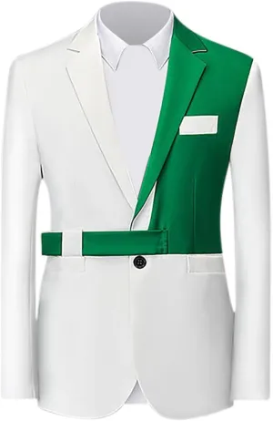 Mens Fashion Suit Jackets Formal Business Blazer Jackets Notch Collar Slim Fit Color Block Wedding Prom Jackets