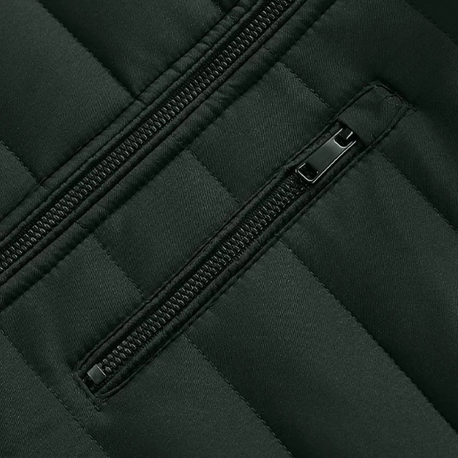 Men's Fleece Lined Hooded Puffer Jacket Packable Winter Down Coat Cotton Padded Warm Jackets with Zipper Pockets