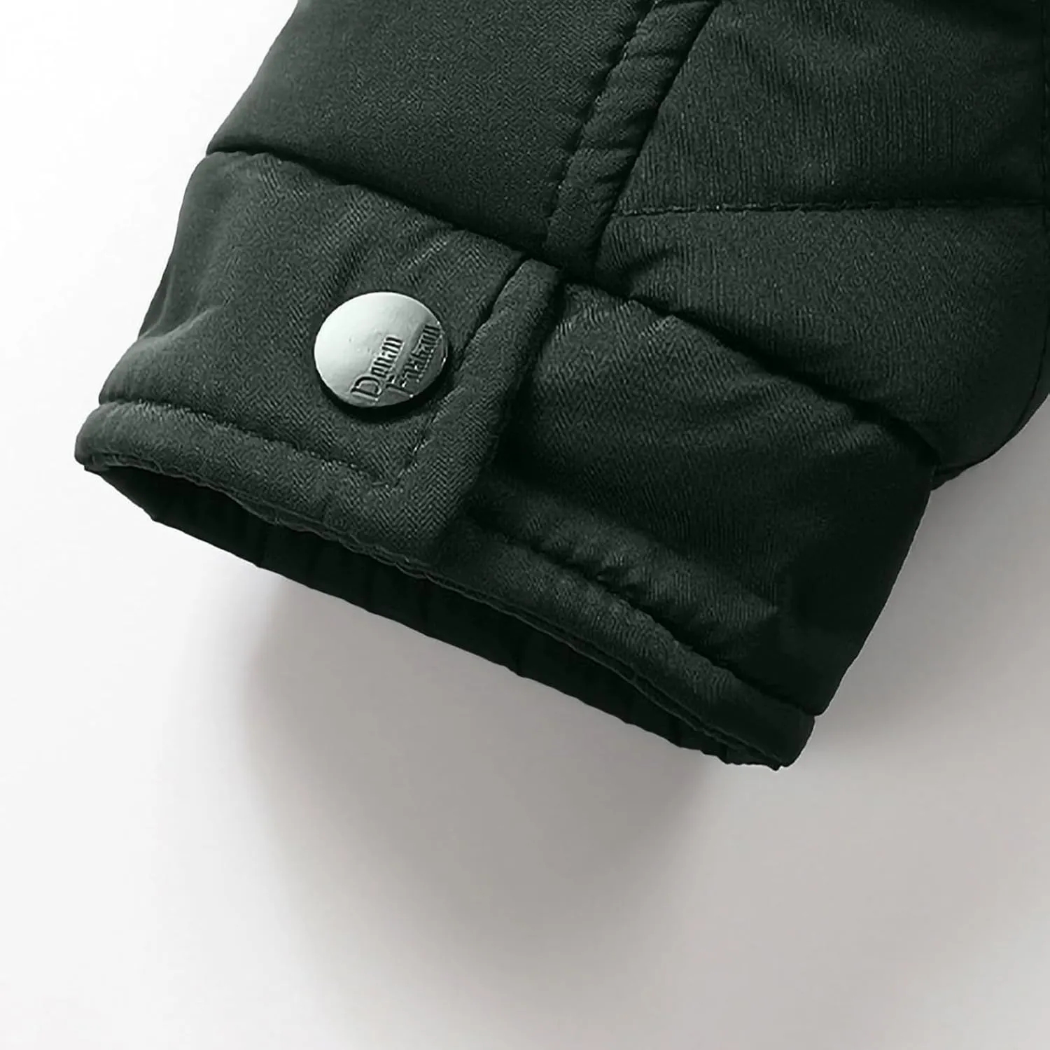 Men's Fleece Lined Hooded Puffer Jacket Packable Winter Down Coat Cotton Padded Warm Jackets with Zipper Pockets