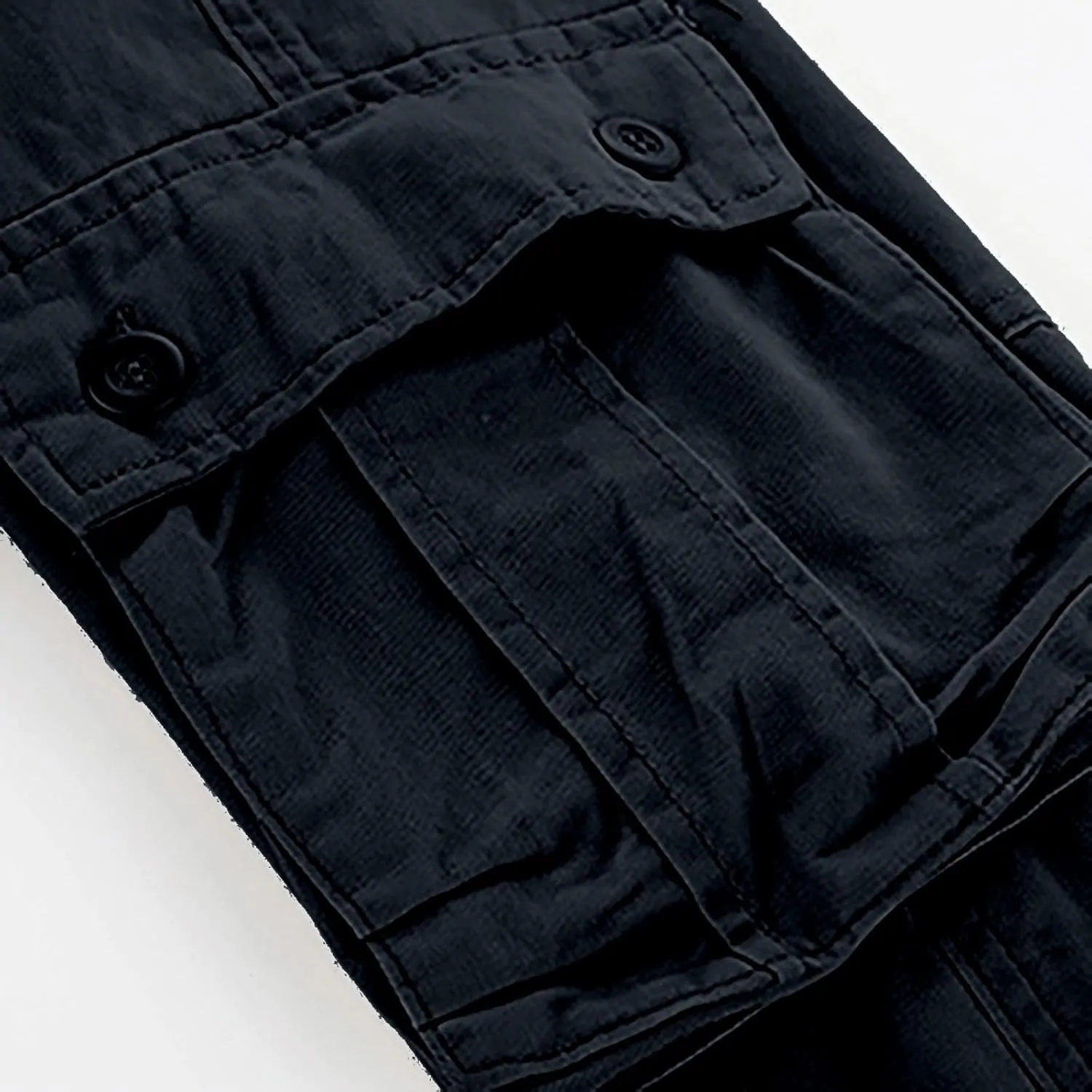 Men's Fleece Sweatpants Pants Men's Elastic Multi Pocket Pants Outdoor Straight Tube Quick Dry Cargo Hiking Pants