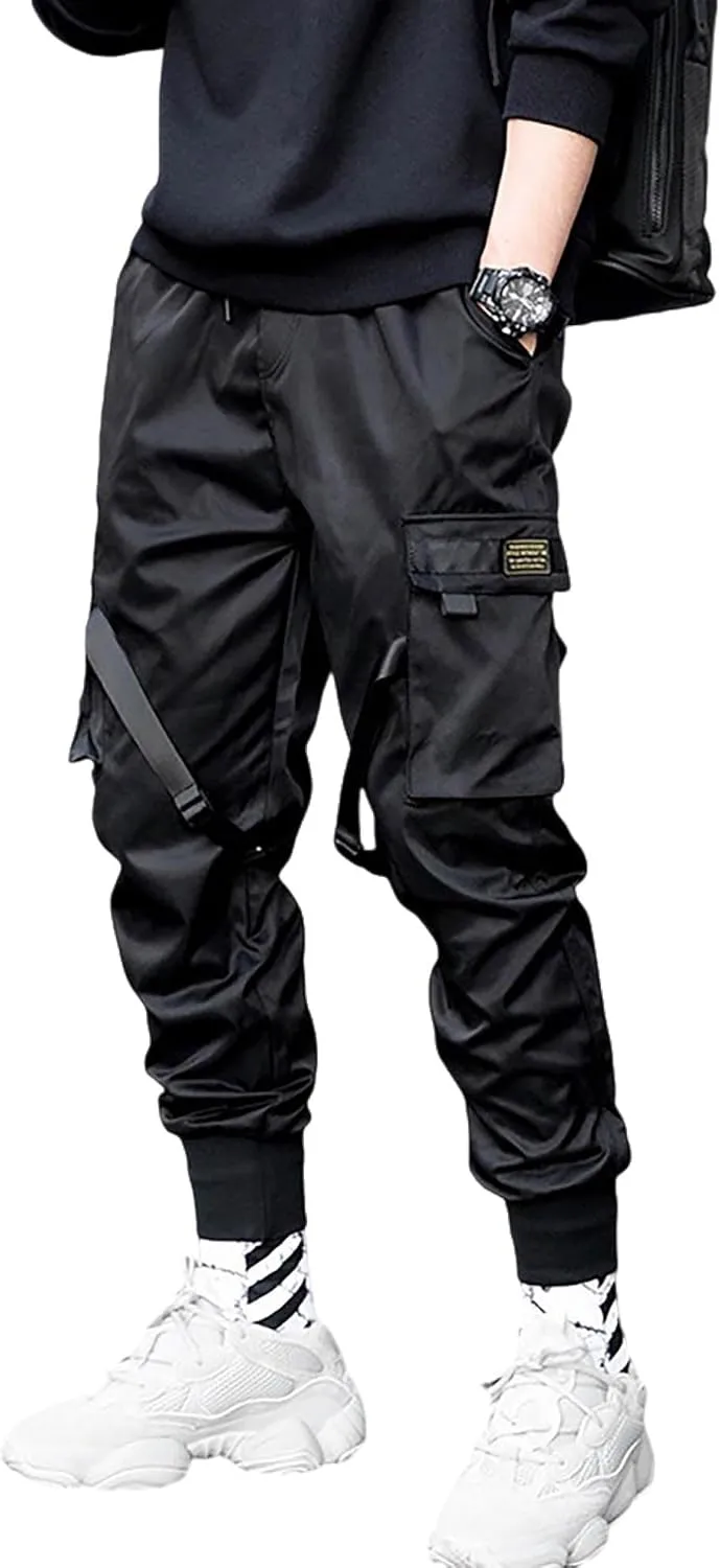 Mens Functional Tactical Cargo Pants Paratrooper Harem Pants Streetwear Pants Punk Pants Hip Hop Pants for Men