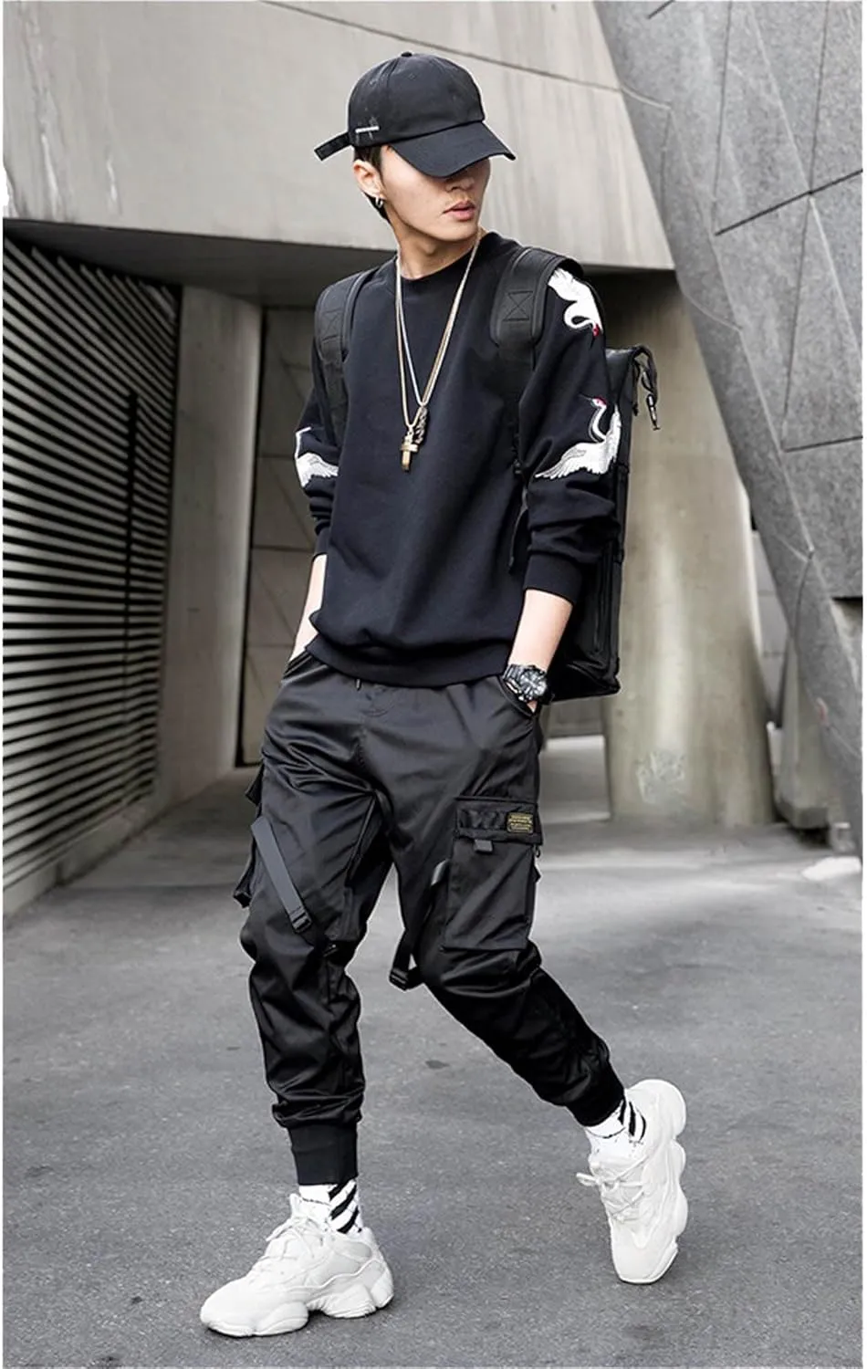 Mens Functional Tactical Cargo Pants Paratrooper Harem Pants Streetwear Pants Punk Pants Hip Hop Pants for Men