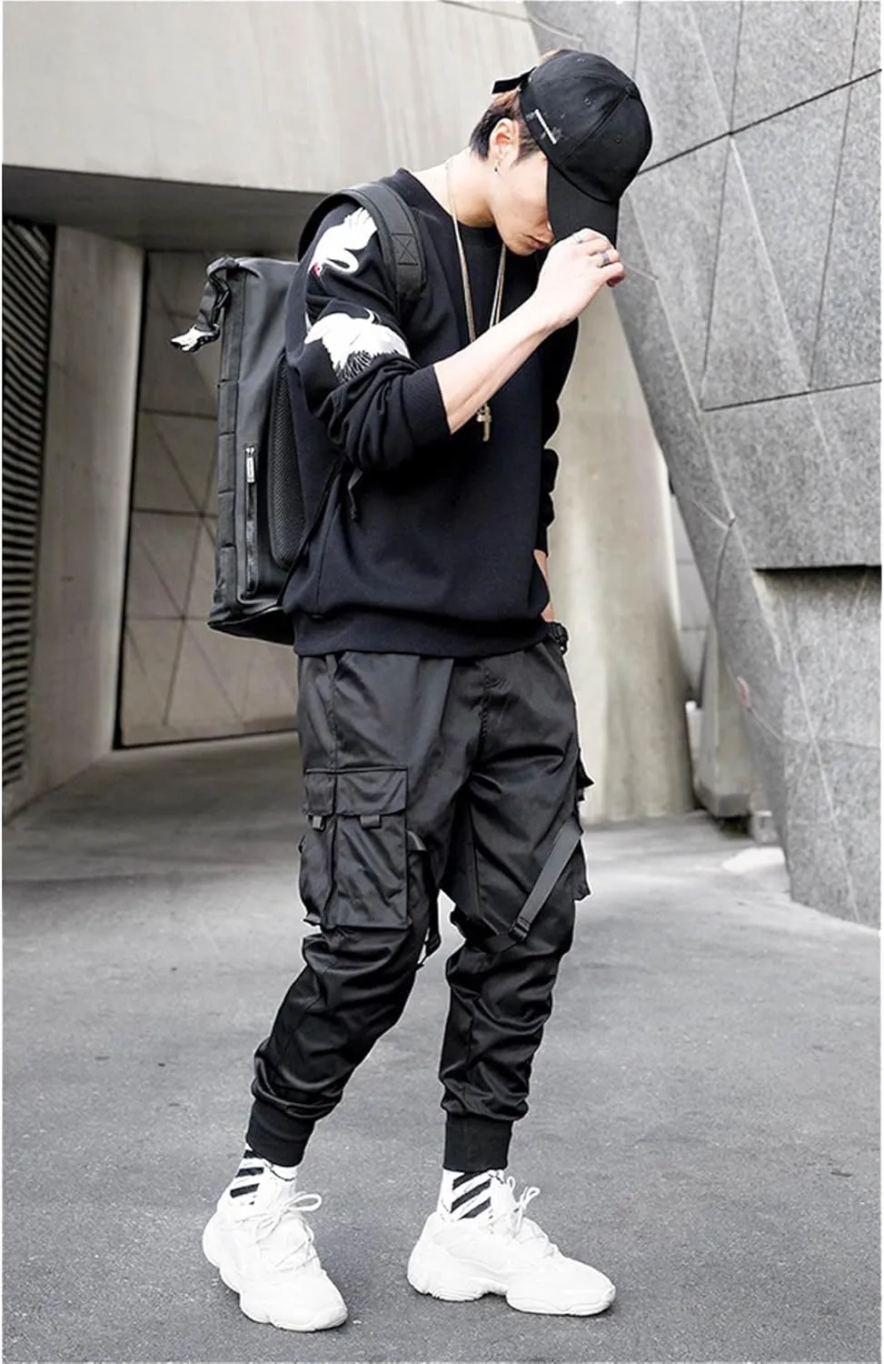 Mens Functional Tactical Cargo Pants Paratrooper Harem Pants Streetwear Pants Punk Pants Hip Hop Pants for Men