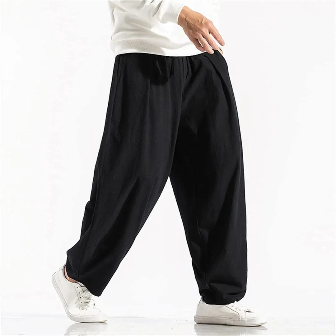 Men's Harem Pants Harajuku Style Loose Ankle-Length Trousers Streetwear Casual Jogging Pants