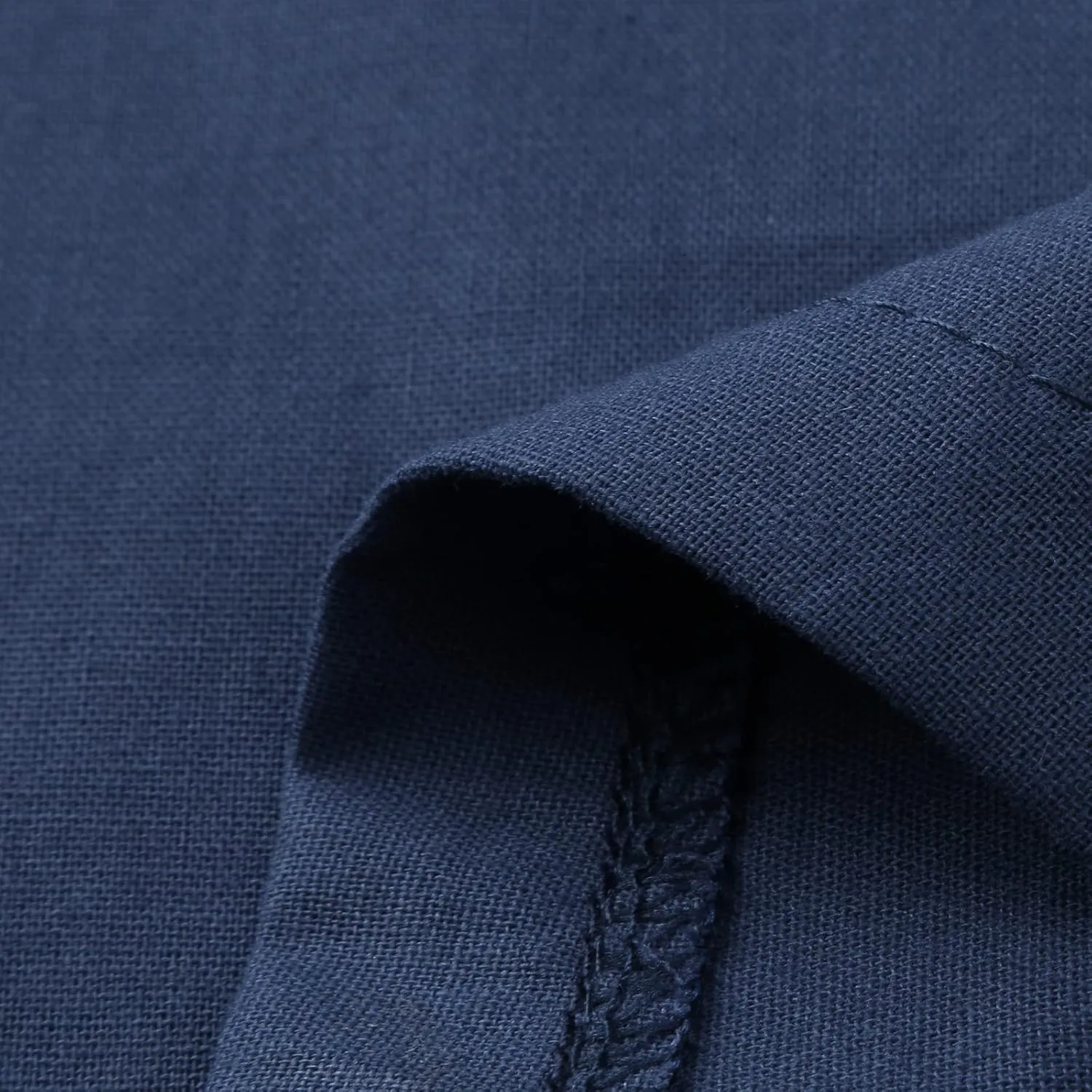 Men's Henley Shirts Loose Fit Long Sleeve Muslim Thobe Button Up Kaftan Thobe Side Split Kaftan Thobe with Pockets