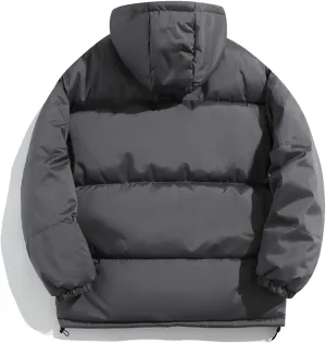 Men's Hooded Down Coats Winter Warm Puffer Jacket Cotton Padded Waterdproof Outerwear with Pockets