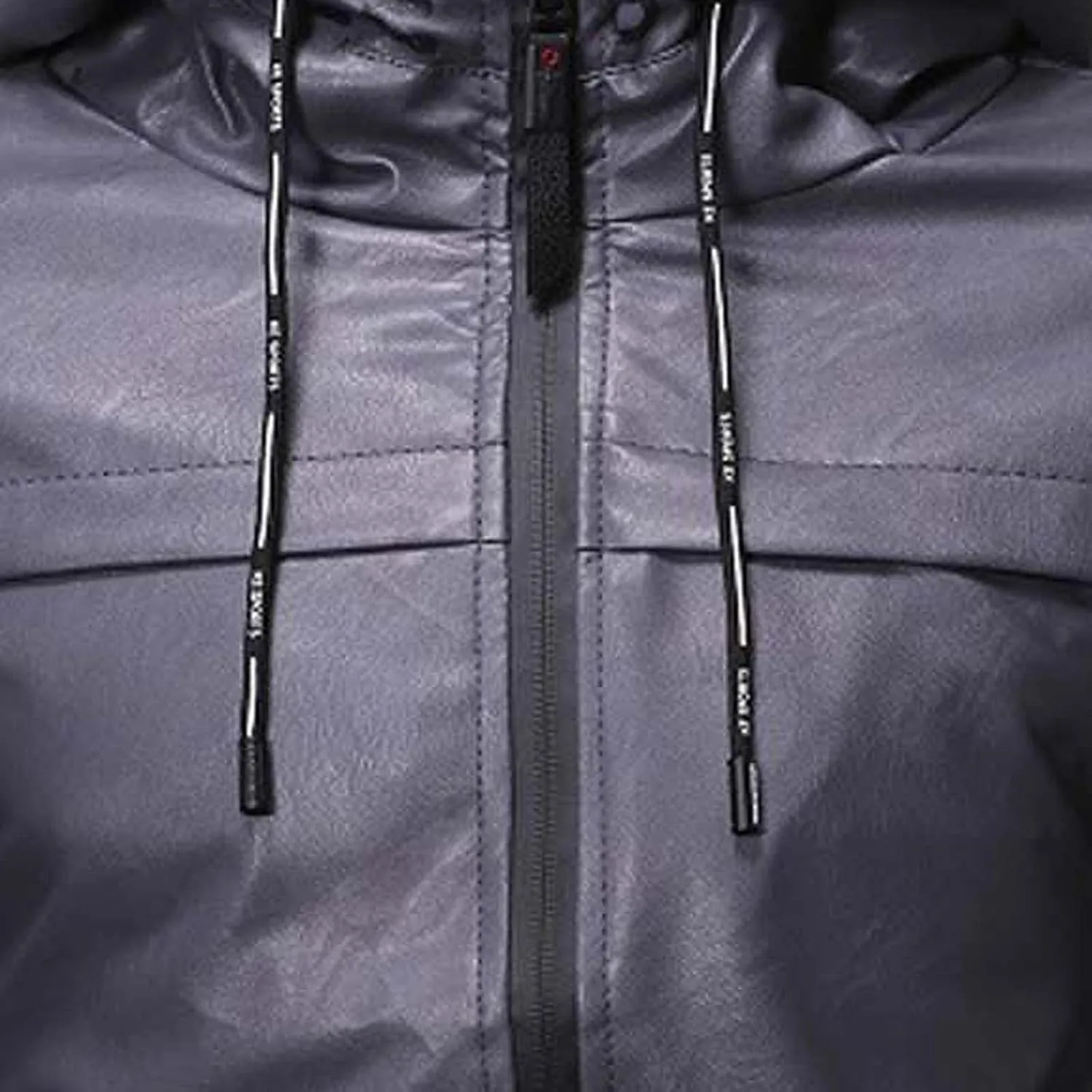 Men's Hooded Military Jackets Faux Leather Lined Aviator Bomber Jacket Hoodie Leather Coat Zipper Windbreaker