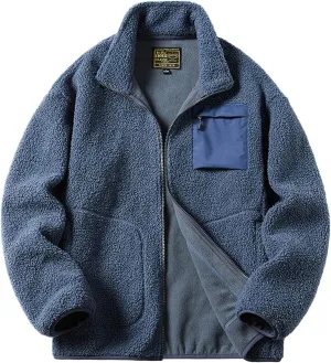 Men's Jacket Men's Autumn Winter Blouse Outdoor Leisure Warm Plus Size Pocket Zipper Lapel Cardigan Jacket Men's