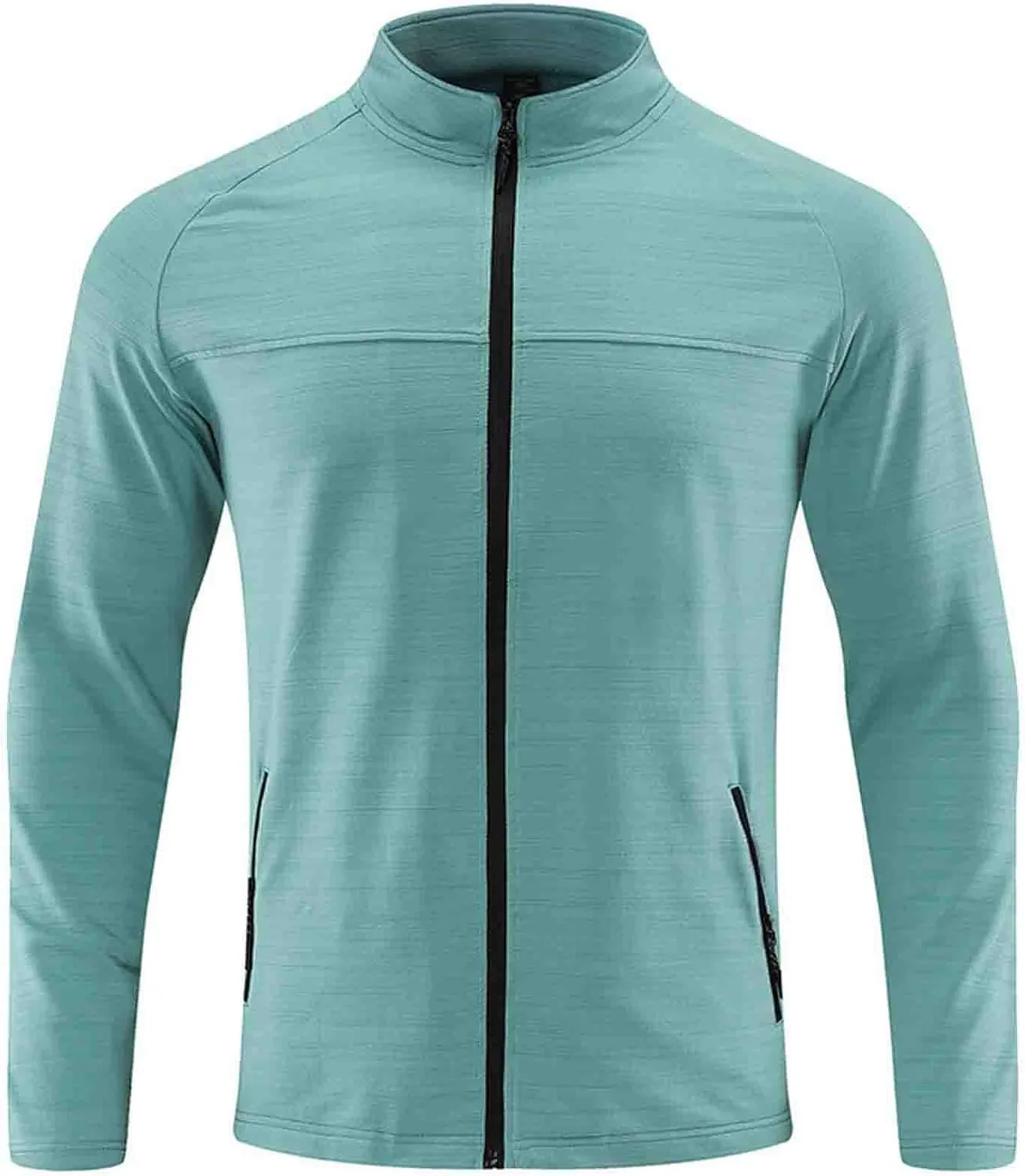 Mens Lightweight Athletic Jackets Quick Dry Track Jackets Full Zip Stand Collar Running Breathable Workout Jackets