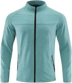 Mens Lightweight Athletic Jackets Quick Dry Track Jackets Full Zip Stand Collar Running Breathable Workout Jackets