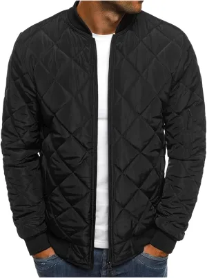 Men's Lightweight Puffer Jacket Diamond Quilted Puffer Down Jackets Water Resistant Insulated Winter Coats for Business