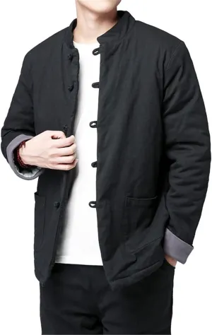 Men's National Style Winter Cotton Padded Coat - Youth Cotton Padded Coat - Chinese Ancient Costume