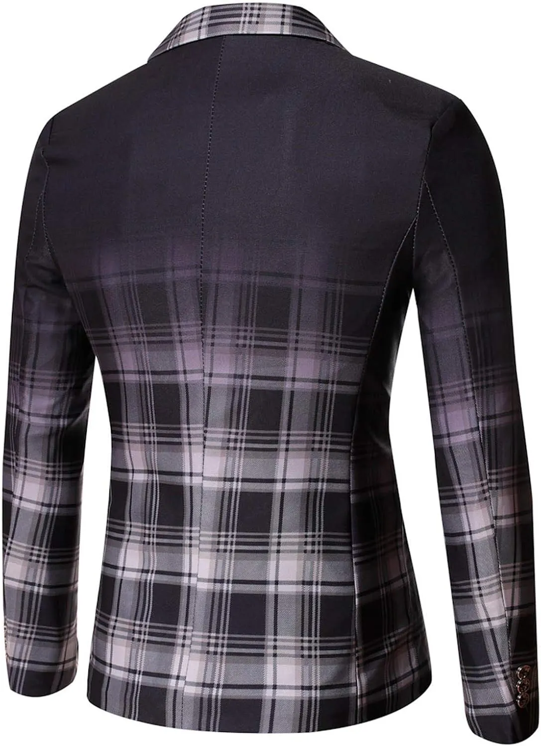 Mens Plaid Blazer Sports Coat Casual Slim Fit Checkered Blazer Fashion Notched Lapel One Button Suit Jacket for Men