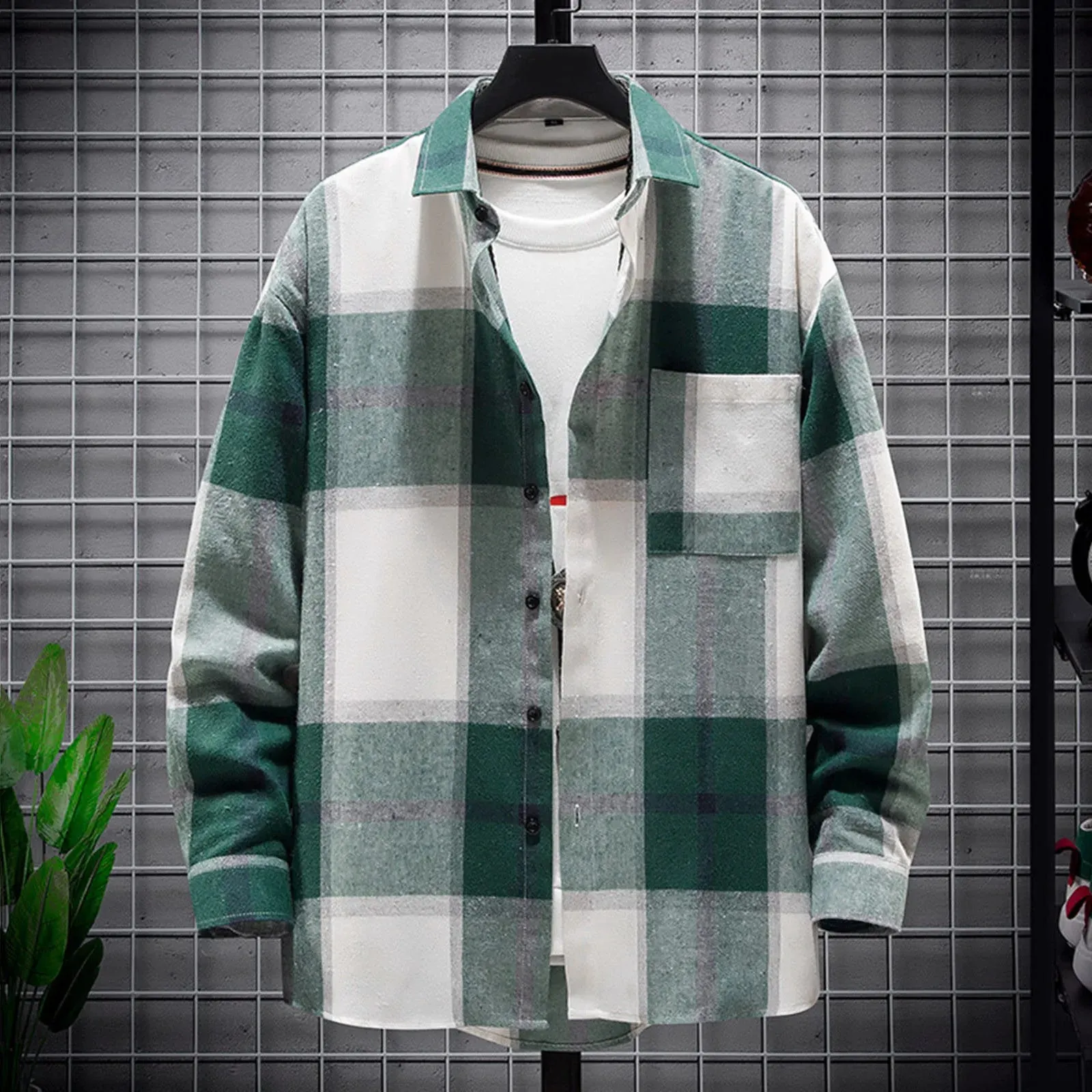 Men's Plaid Long Sleeve Shirt