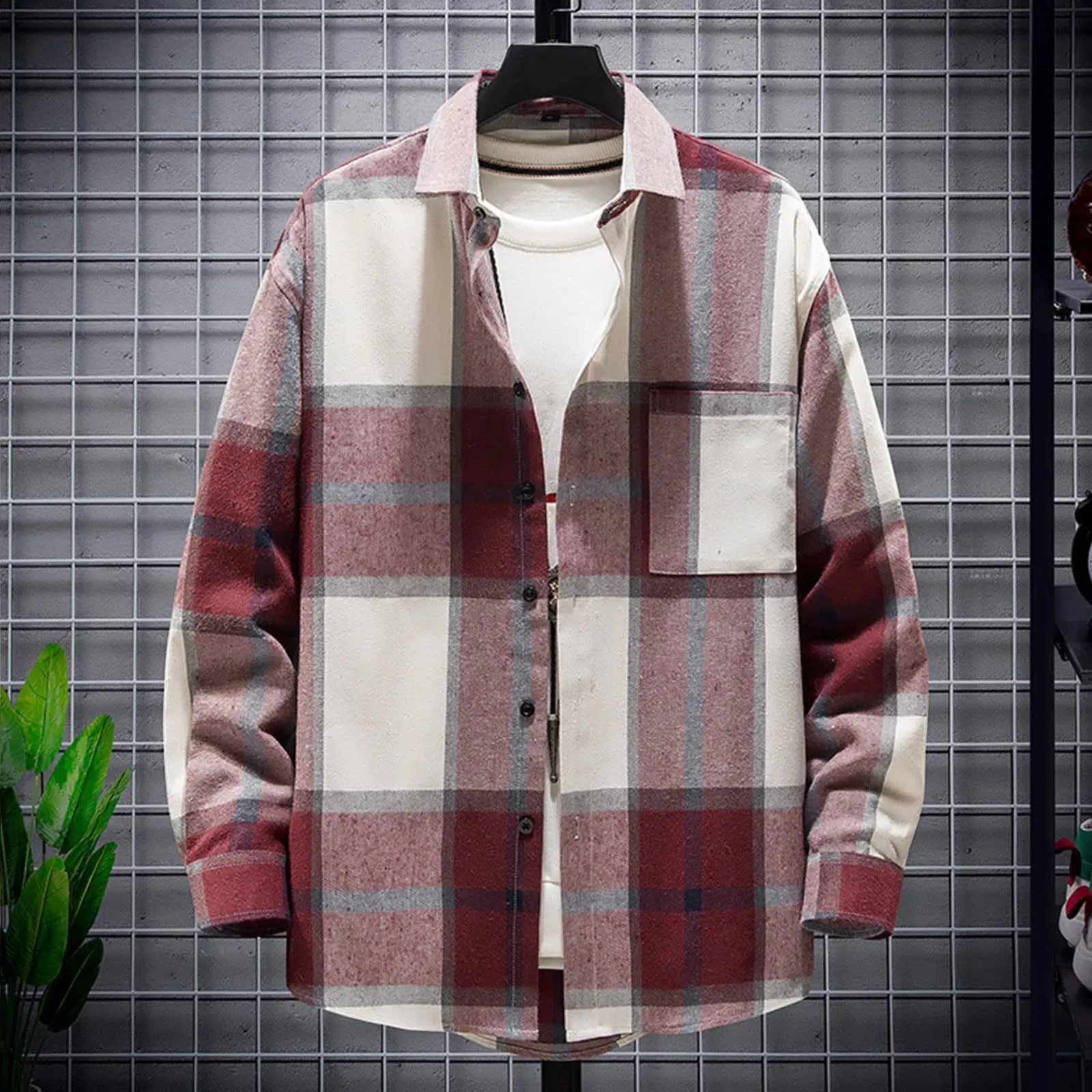 Men's Plaid Long Sleeve Shirt
