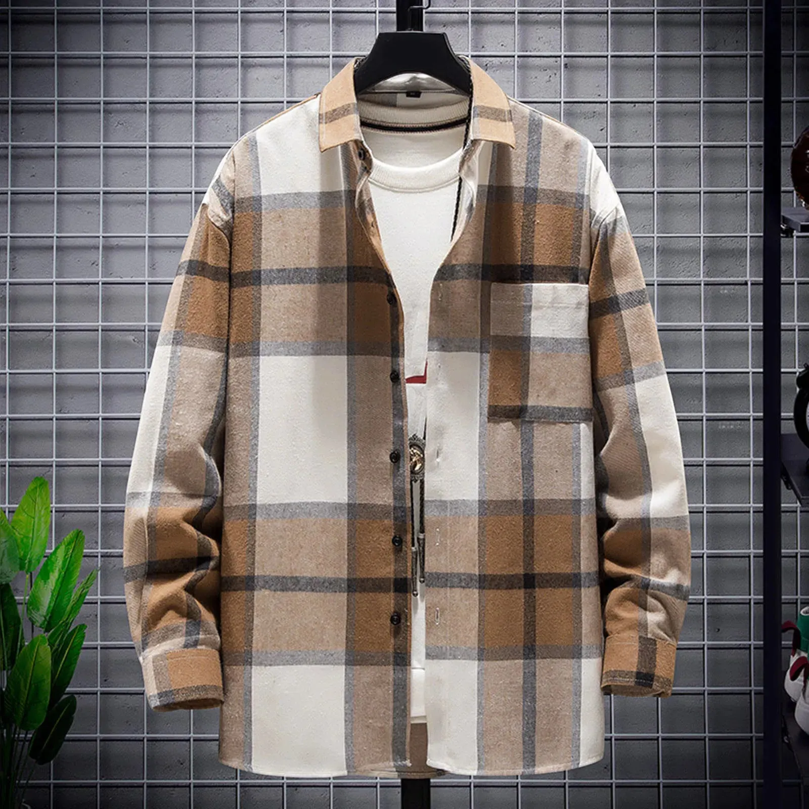 Men's Plaid Long Sleeve Shirt
