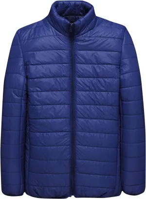 Men's Puffer Jacket Lightweight Packable Down Coat Stand Collar Quilted Jacket Plus Size Warm Casual Winter Jacket