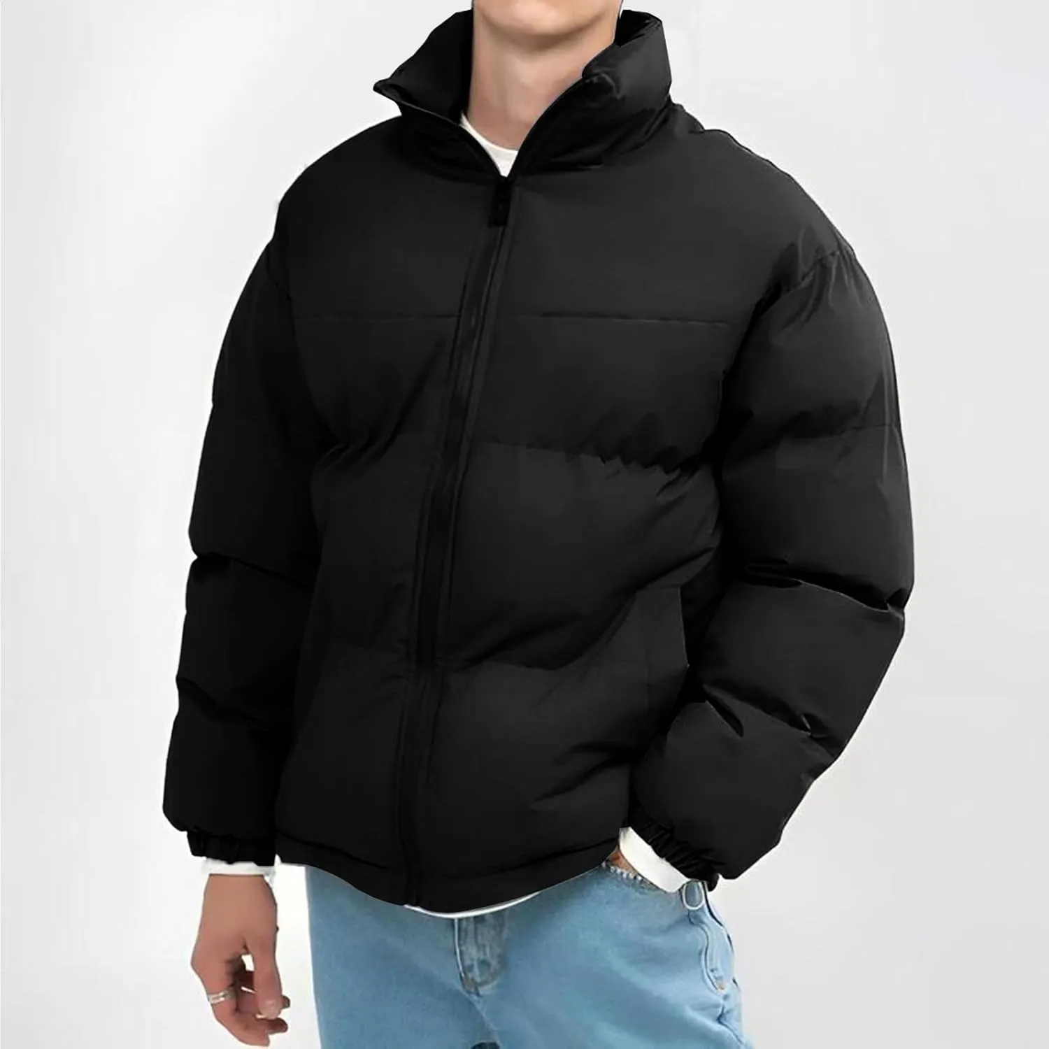 Men's Puffer Jacket Lightweight Warm Winter Coats Insulated Jacket Fashion Casual Sports Cotton-padded Outwear