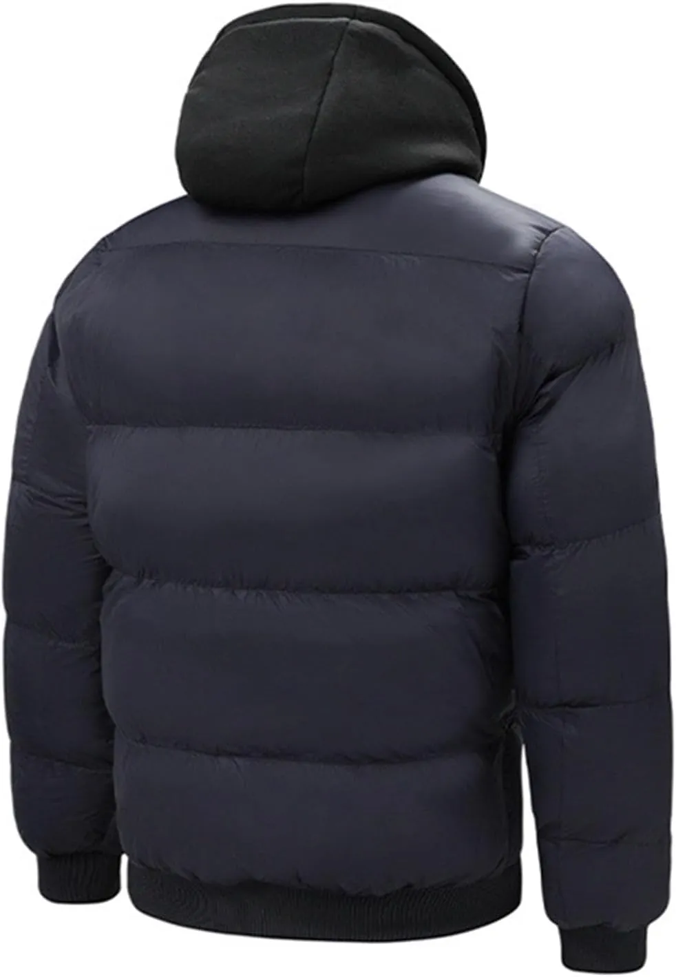 Mens Puffer Jackets Waterproof Hooded Insulated Thermal Down Coat Winter Puffy Jacket Outerwear for Running Travel