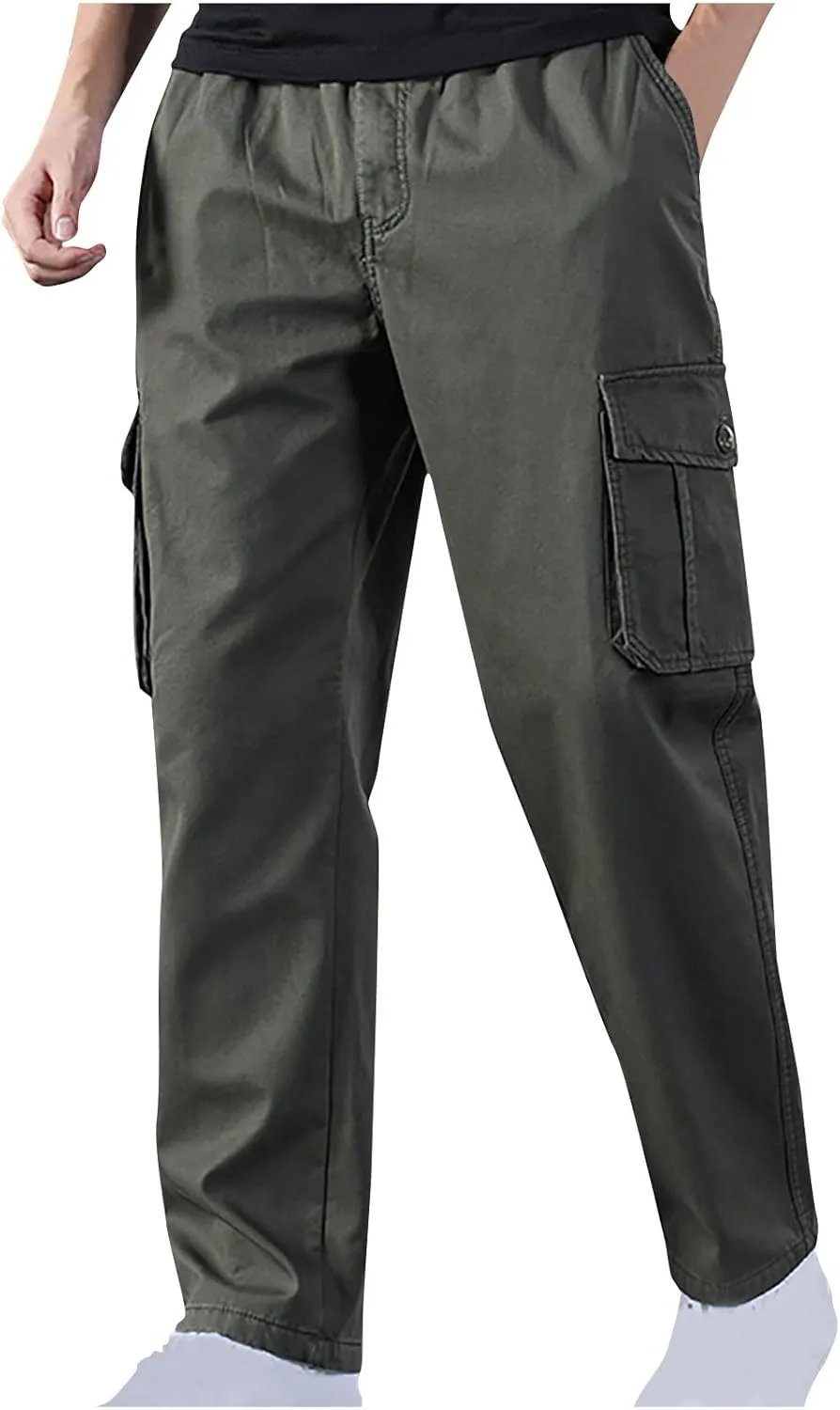 Men's Sherpa Fleece Lined Cargo Pant Outdoor Casual Military Combat Work Ski Hiking Pants Thermal Hiking Pants Winter
