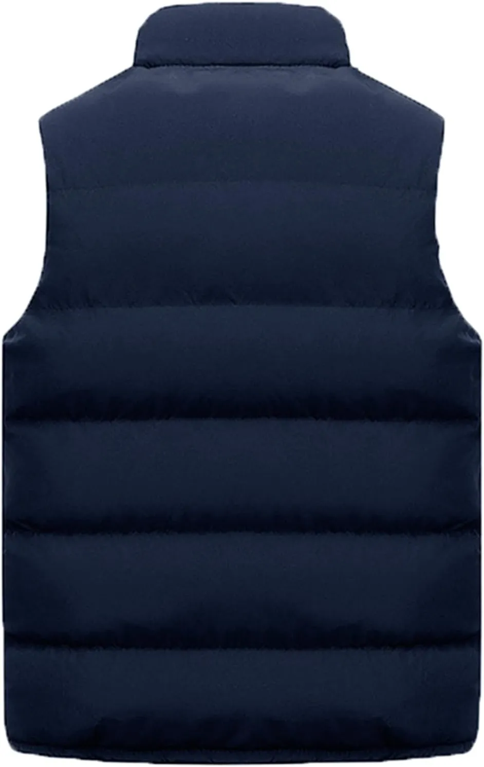 Men's Sleeveless Quilted Jacket Vest Thickened Stand Collar Vest Warm Padded Coat Cotton Outdoor Casual Vest