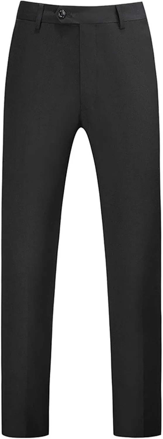 Mens Slim Fit Golf Pants Stretch Flat Front Straight Leg Chinos Dress Pant Big and Tall Casual Wrinkle Free Suit Pant