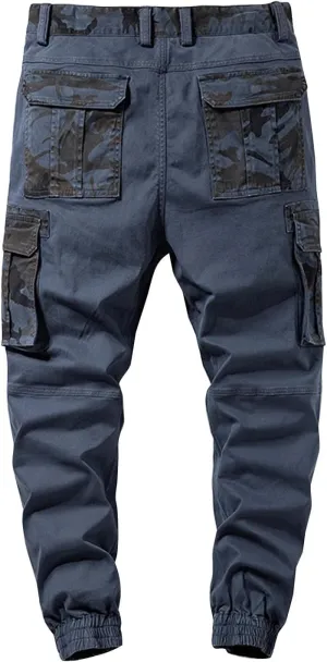 Men's Slim-Fit Stretch Cargo Pant Waterproof Hiking Pants, Slim Fit Cargo Joggers, Stretch Outdoor Pants with Pockets
