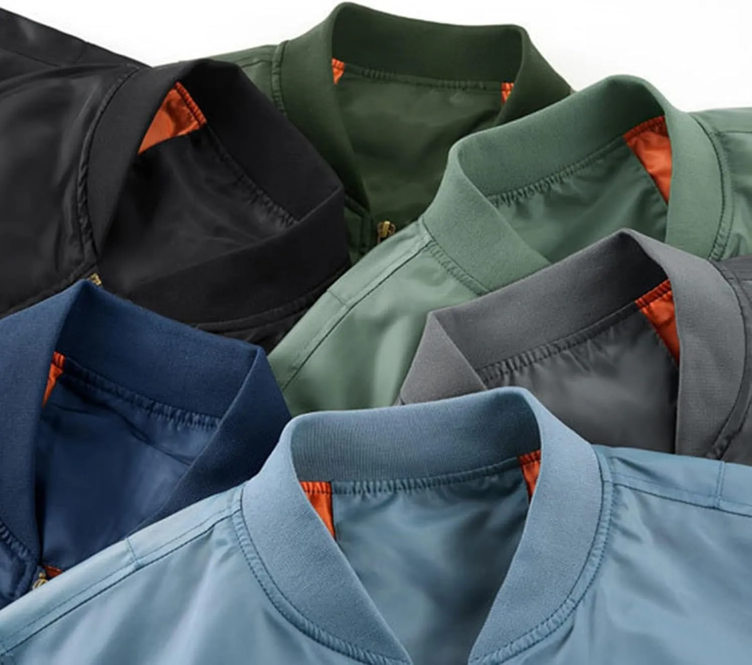 Men's Spring and Autumn Leisure Standing Neck Jacket Men's Air Force No.1 MA 1 Pilot Coat Jacket Fleece Coats for