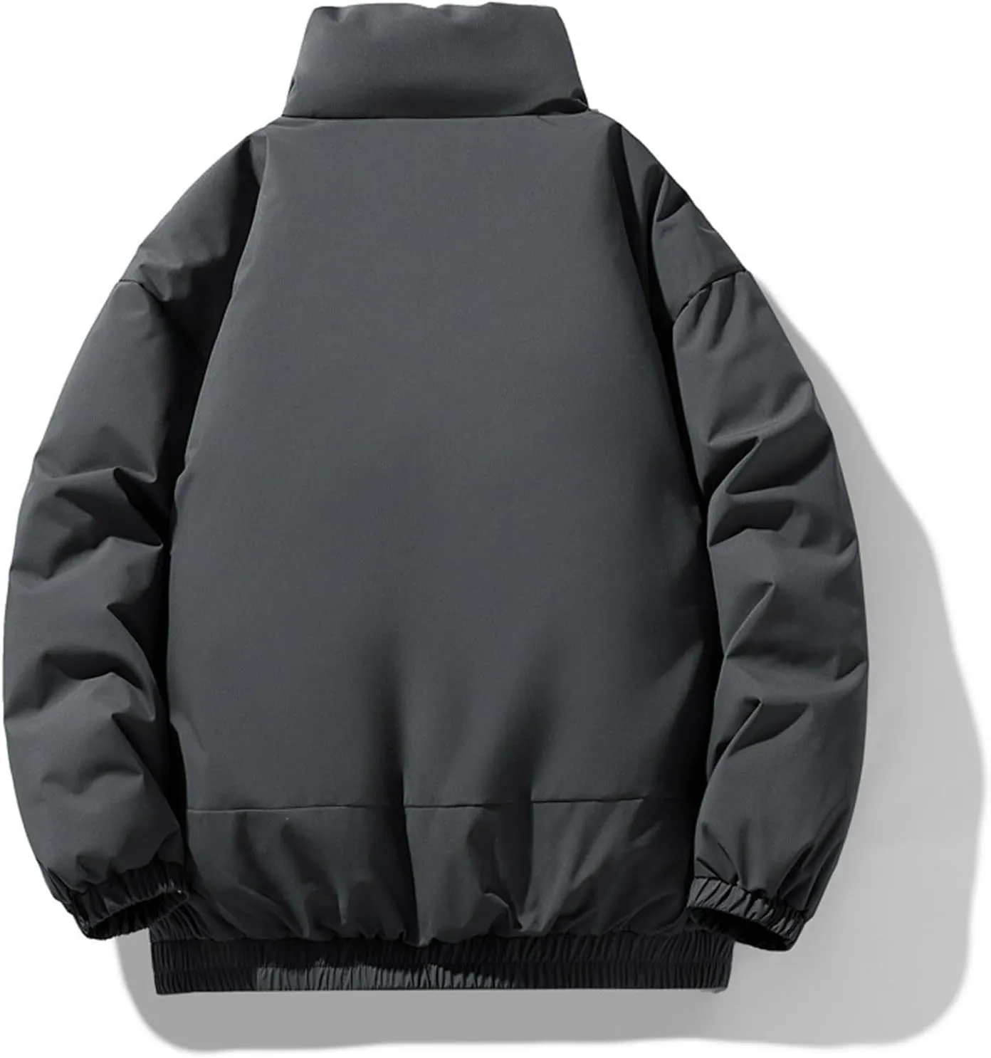 Men's Stand Collar Puffer Jacket Down Winter Coats Cotton Padded Waterproof Outerwear with Pockets
