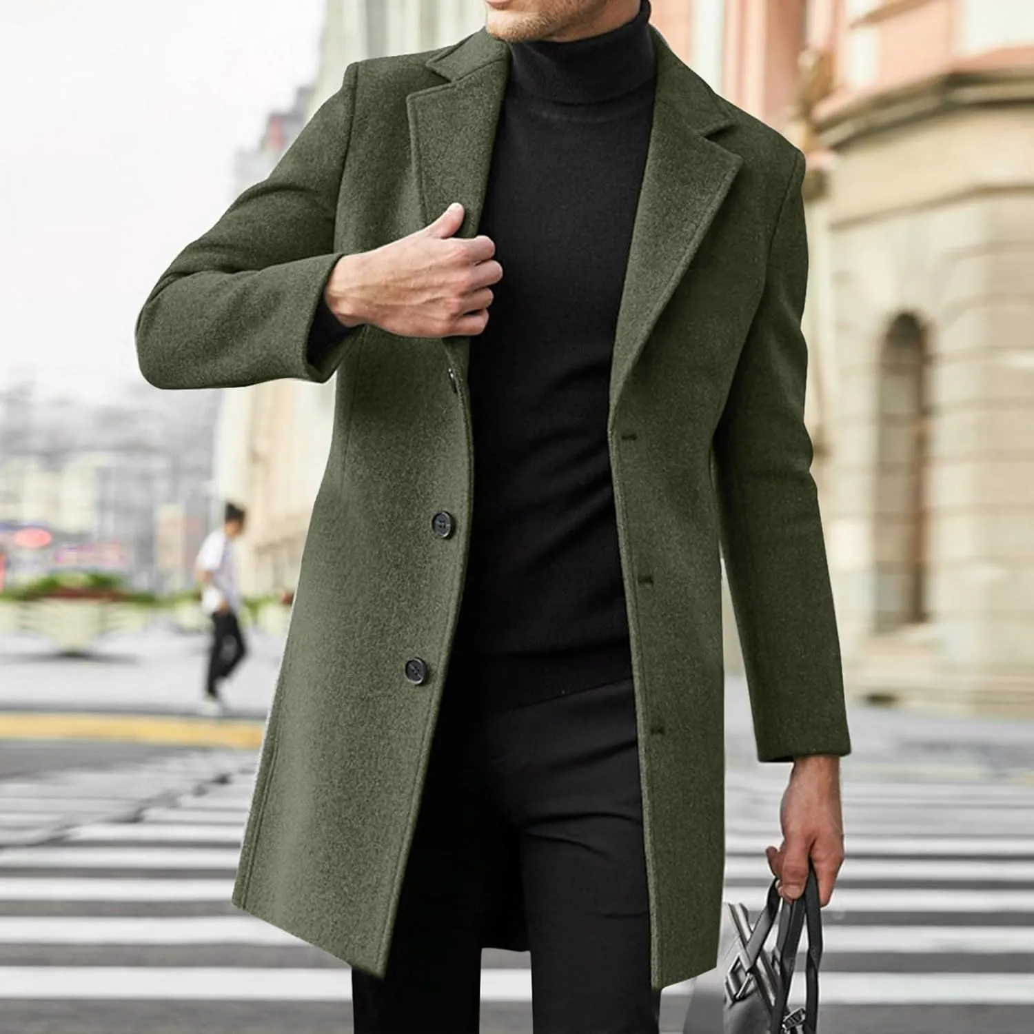 Mens T Shirts Winter Coat Lapel Collar Long Sleeve Padded Leather Jacket Vintage Thicken Coat Sheepskin Jacket Long