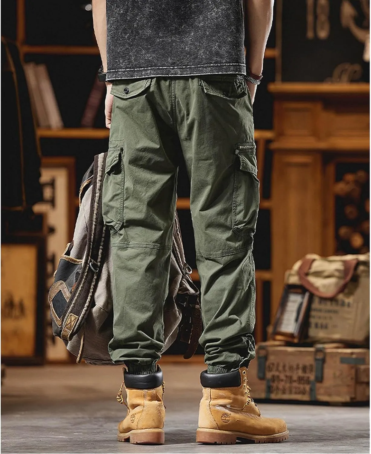 Mens Three Dimensional Large Pocket Casual Cargo Pants Harem Pants Streetwear Joggers Baggy Pants Athletic Pants