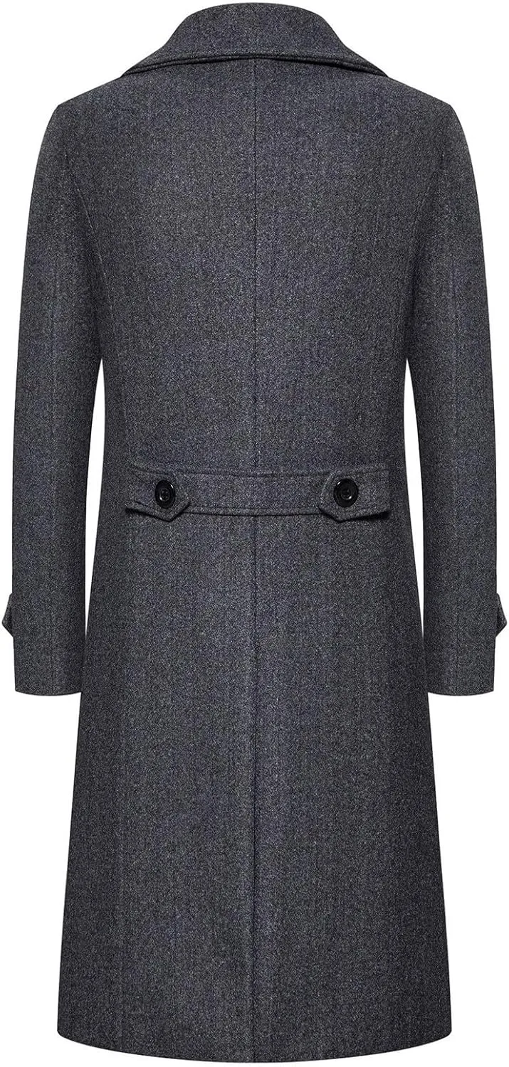 Mens Trench Coat Windbreaker Jacket Lamb Suede Coat Trench Lapel Long Jacket Soft Elegant Windbreaker Men's Trench